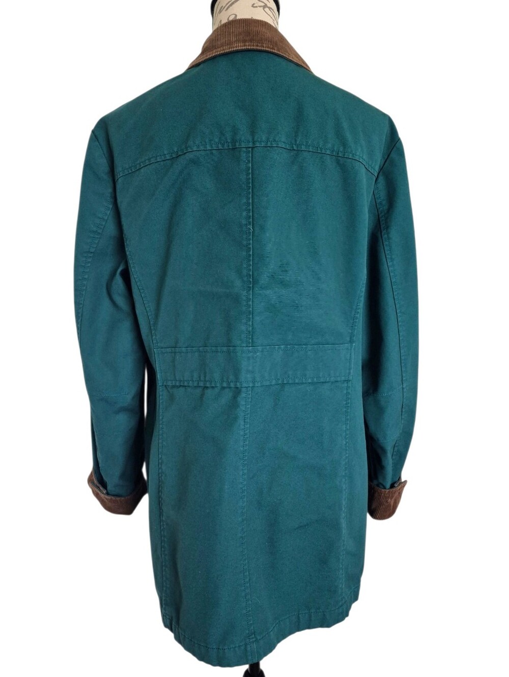 LL Bean Womens Adirondack Plaid Flannel-Lined Barn Coat M Green Chore Jacket - Picture 4 of 16